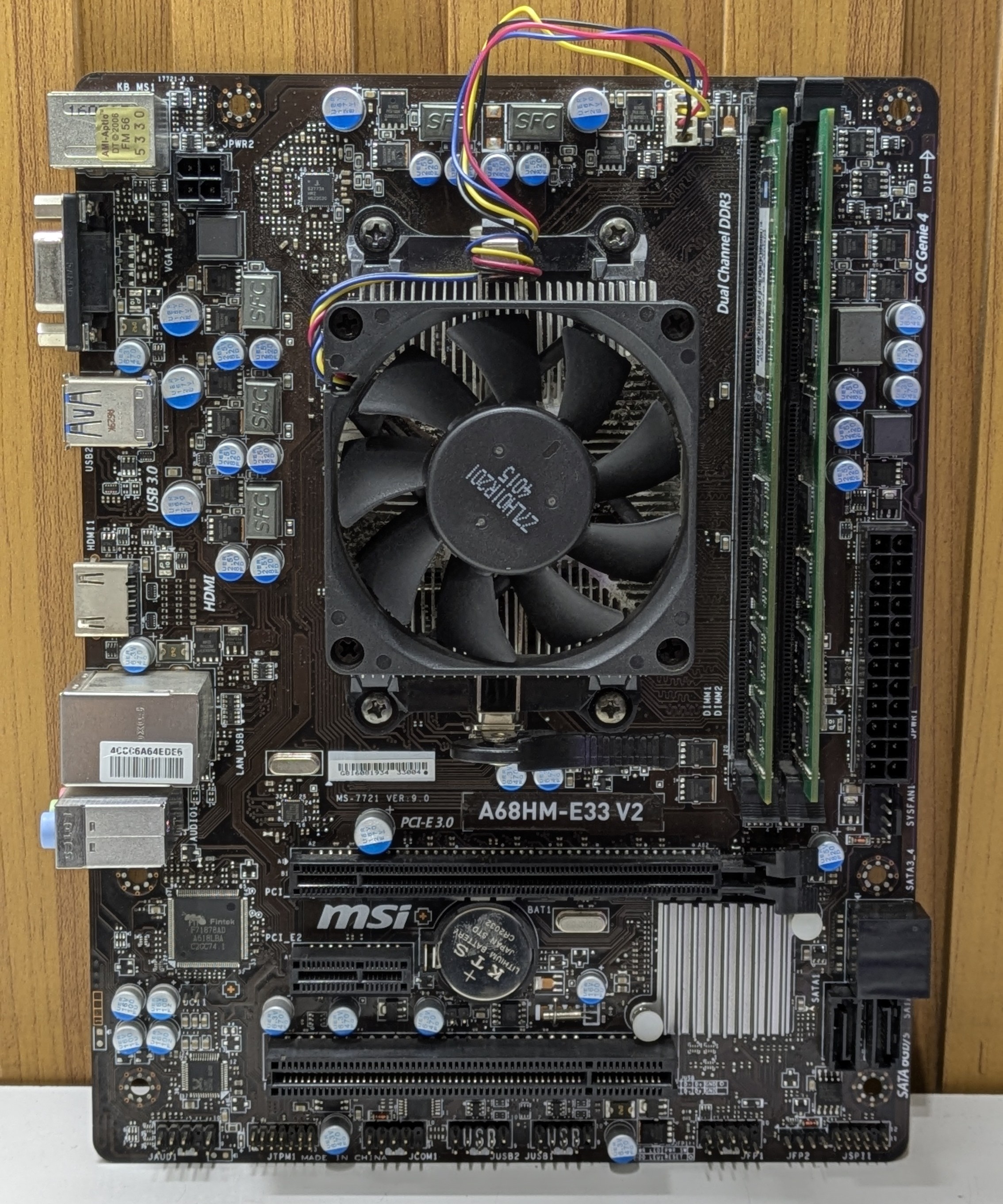 COMBO MSI A68HM E33 V2 + A4 4000 + MAGNUM DDR3 4GB + NOVATECH DDR3 2GB